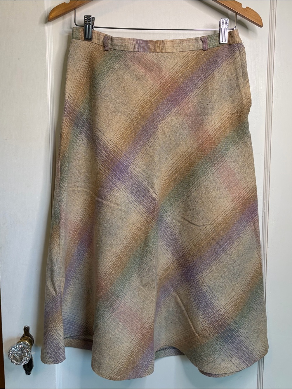 Vintage Briggs New York Pastel Plaid A-Line Skirt